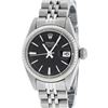Image 2 : Rolex Ladies Stainless Steel Black Index Dial 26MM Datejust Wristwatch