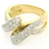 Image 9 : 18K Yellow Gold & Platinum .46 ctw Pave Set Diamond Open Swirl Cocktail Ring Sz