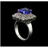 Image 4 : 14KT White Gold 4.33 ctw Tanzanite and Diamond Ring