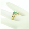 Image 6 : 18kt Yellow Gold 1.73 ctw Round Emerald and Marquise Diamond Ring