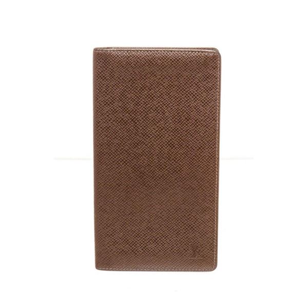 Louis Vuitton Brown Taiga Leather Checkbook Cover Wallet