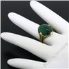 Image 4 : 14K Yellow Gold 10.03 ctw GIA Oval Cabochon VERY Fine Green Emerald Ring