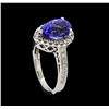 Image 4 : 3.50 ctw Tanzanite and Diamond Ring - 14KT White Gold
