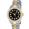 Image 2 : Rolex Ladies 2T 26MM Black Diamond Bezel 1 ctw 18K Yellow Gold Datejust Wristwat