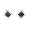 Image 1 : 2.21 ctw Sapphire And Diamond Earrings - 14KT White Gold