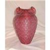 Image 1 : Fenton Cranberry Vase in Basketweave Pattern #1851724