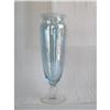 Image 1 : BLUE IRIDESCENT GLASS VASE  FOOTED BASE #1851922