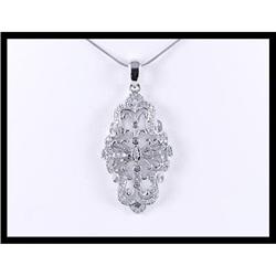 Vintage Design 14K White Gold Diamond Pendant #1852018