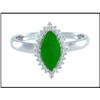 Image 1 : Elegant 14K White Gold Jade and Diamond Ring #1852043