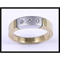 Lovely 14K Yellow and White Gold Diamond Band #1852053