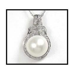 Fine Pearl Diamond White Gold Pendant(was $375)#1852082