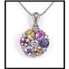 Image 1 : Multi Color Sapphire Diamond Pendant #1852161