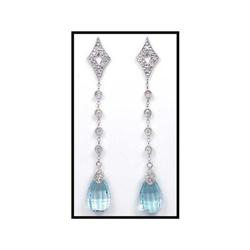 WORLD CLASS AQUA COLOR TOPAZ DIAMOND DANGLE #1852196