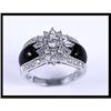 Image 1 : Unique 14K White Gold Onyx and Diamond Ring #1852214