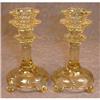 Image 1 : TOPAZ Glass CANDLEsticks ART Deco PAIR (2) #1853654