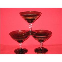 Amethyst color Art Deco  Martini glasses #1854100