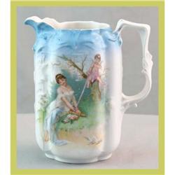 Antique French Kitchenware Pitcher Painted #1854289