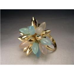 18K YG Gold Handmade Citrine Quartz Topaz Ring #1854383