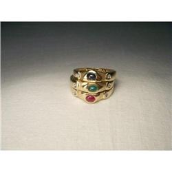 Ruby Sapphire Emerald Diamond Stacking Rings #1854412