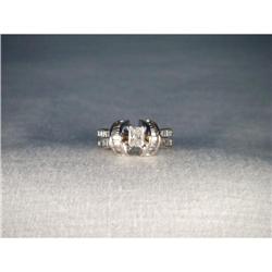 14K WG 1 CT Emerald Cut Diamond Engagement Ring#1854417
