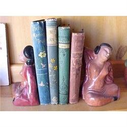 Pottery figural senorita lady  bookends #1854439