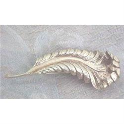 Highly detailed 14k gold feather pin 4" #1854457