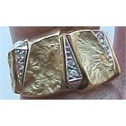 Nugget yellow gold wedding band with chevrons #1854458