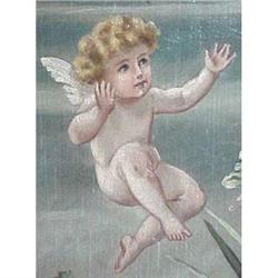 Victorian water nymph oil on baord painting #1854463