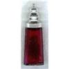 Image 1 : Cranberry and Sterling Sugar Shaker. #1855091