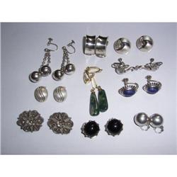 9 pair of silver clip on ear rings #1855154