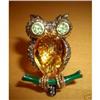 Image 1 : 18K Yellow Gold Diamond OWL Ring Pendant #1855410