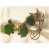 Image 1 : Sorrento Vermeil Sterling Silver & Jade Set  #1855454