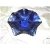 Image 1 : Fenton Blue Bowl--- Interior- Chain Ruffles #1855940