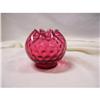 Image 1 : Fenton Ruby Overlay Vintage Rose Bowl #1855990