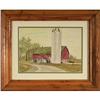 Image 1 : Barn and Silo, Original Watercolor by J. #1884227