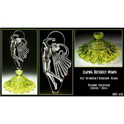 LEAPING BUTTERFLY NYMPH VASELINE GLASS PERFUME #1884506