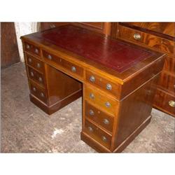 Victorian Walnut Pedestal Desk #1884653