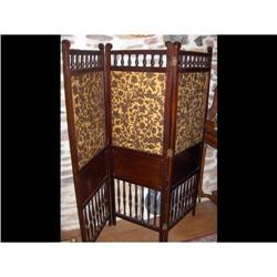 Victorian Carved Mahogany Screen C1880 #1884659