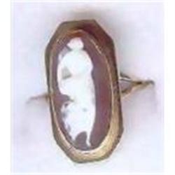 SALE Cameo ring 14kt gold #1884687