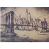 Image 1 : Artist Signed Brooklyn Bridge by Nat Lowell #1884710