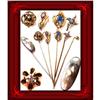 Image 1 : 14kt STickpin LOT Rare BLACK opal Diamonds & #1884857