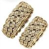 9 mm YELLOW GOLD 14K BRAIDED WEDDING BAND SET #1885014