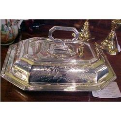 Fine Silver Plate Covered Dish with Birds and #1890084
