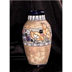 CZECH  *  Amphora  Enamel Vase  Circa 1930's #1890107