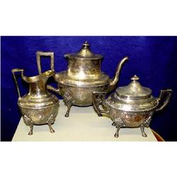 19c Victorian Tea Service Lion Mask Feet #1890582