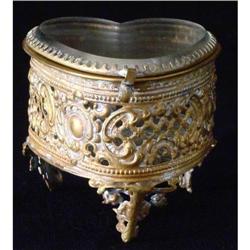 Victorian Brass Heart Box #1890596