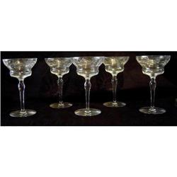Set of  (5) Antique Crystal Glasses #1890599