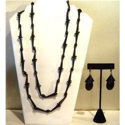 Antique Celluloid Necklace and Earrings #1890603