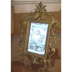 19th C Gold Dore Bronze Openwork Table  Mirror #1890605