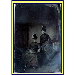 EARLY AMERICAN PHOTO on TIN / COPPER 2 LADIES #1890609